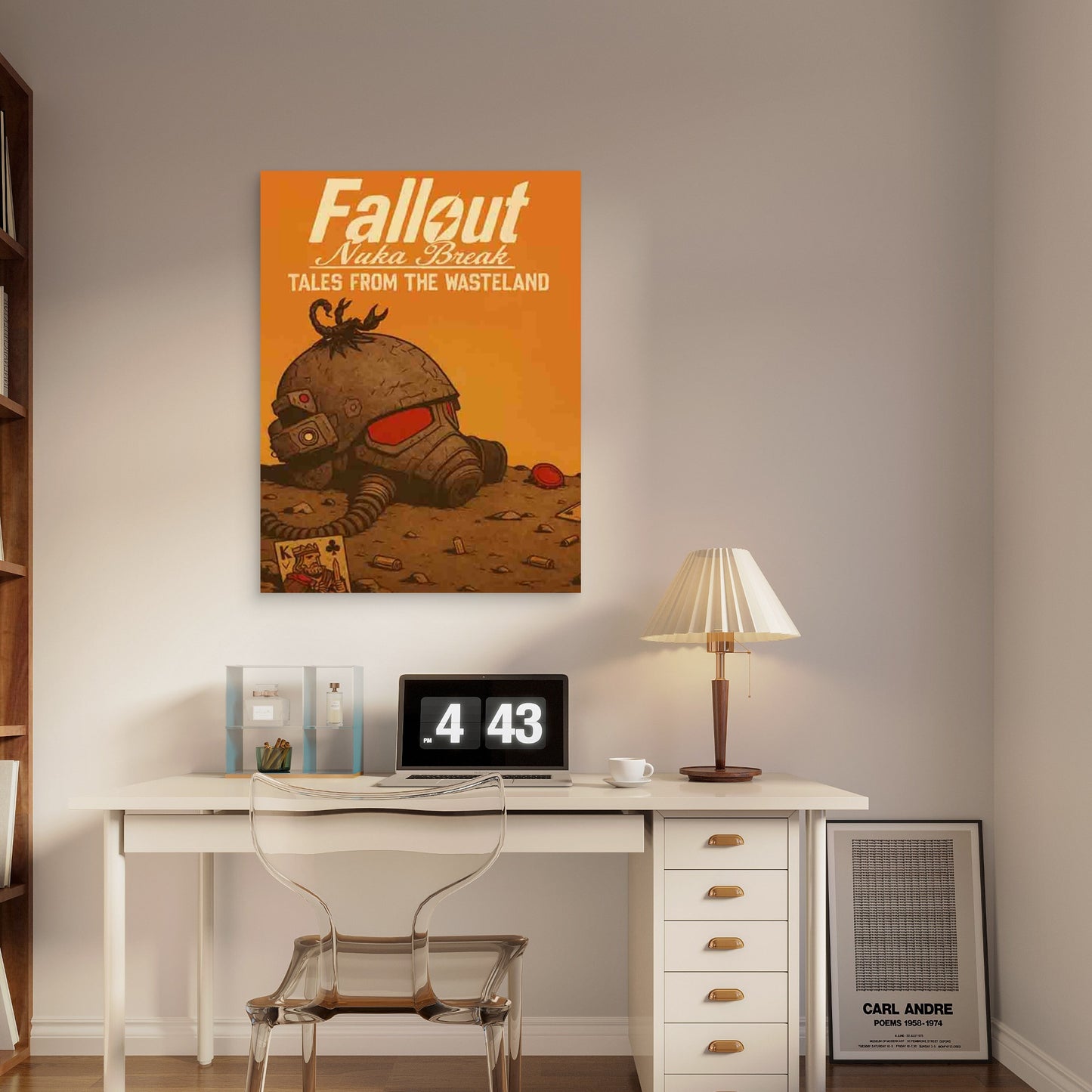 Retro Gaming Decor with Mask Design 60x90cm Metal Print Ready to Hang - Bella Home Decor
