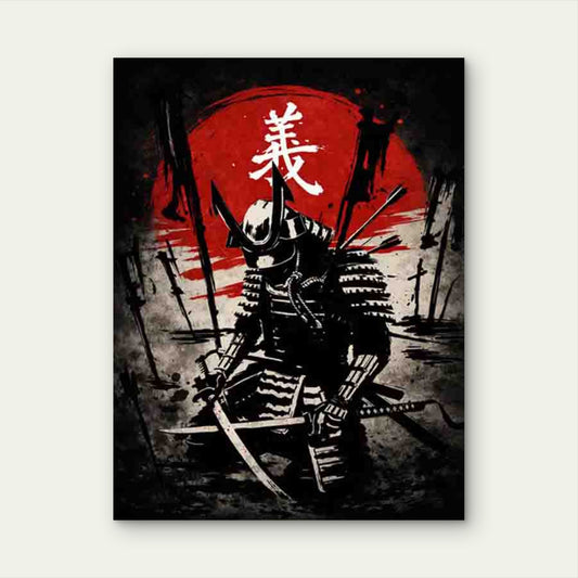 Modern Samurai Warrior 40x60cm Metal Print Ready to Hang