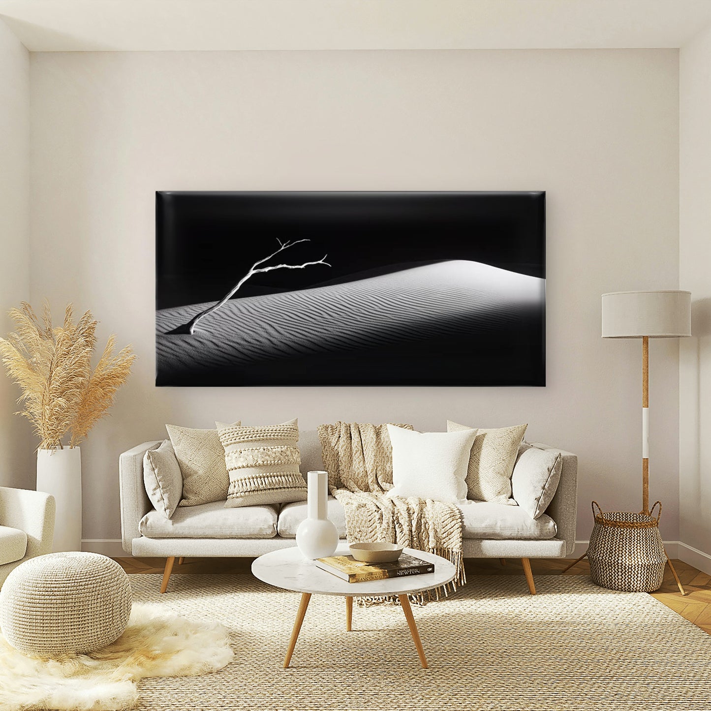 Shadows Over Silent Dunes Wall Art Canvas Office Home Room Framed 120x60cm - Bella Home Decor