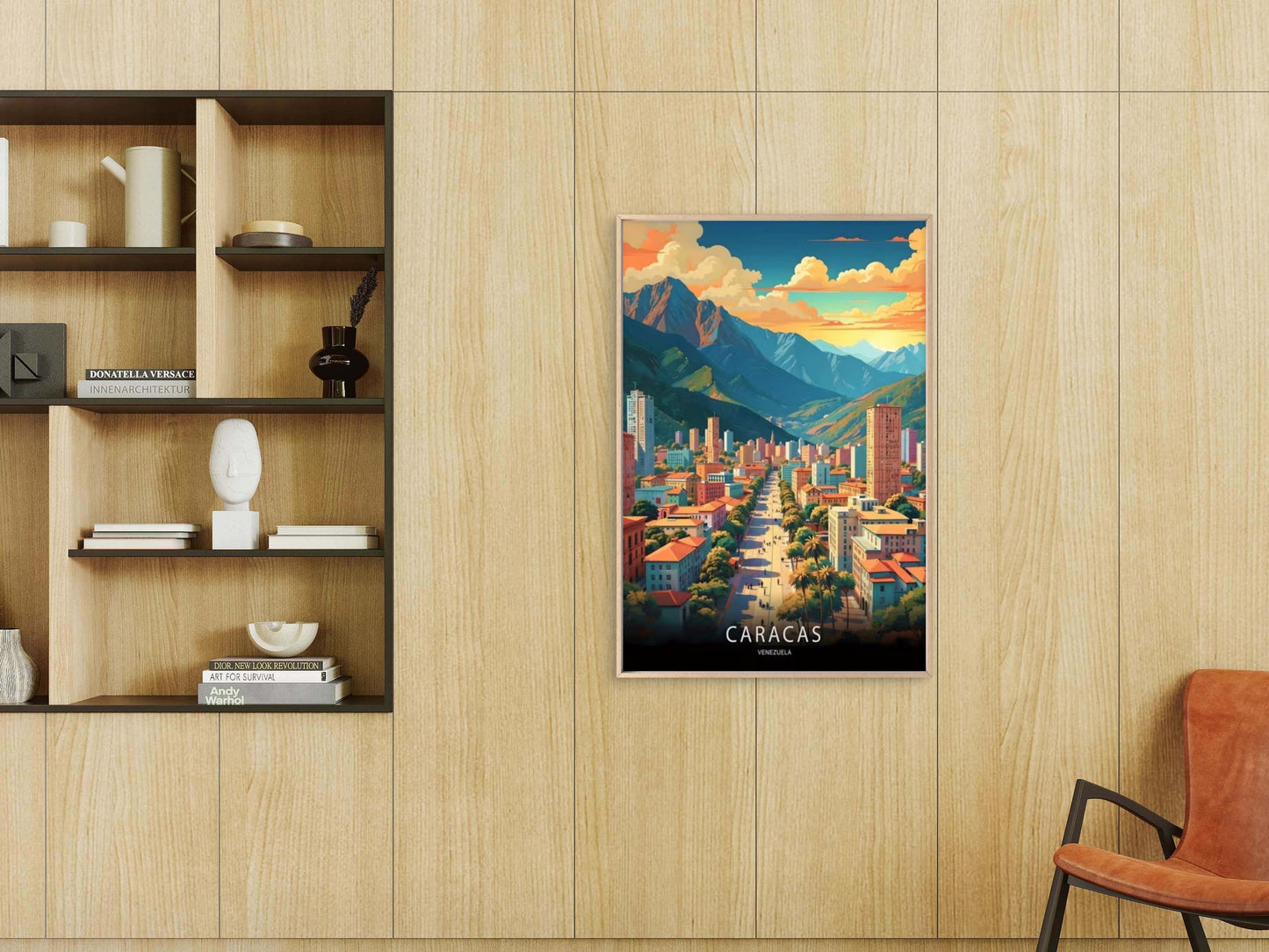 Caracas Venezuela Minimalist Design with Vibrant Travel Poster Print Wall Art
