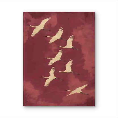 Elegant Birds Sky 60x90cm Metal Print Ready to Hang - Bella Home Decor