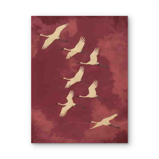 Elegant Birds Sky 60x90cm Metal Print Ready to Hang