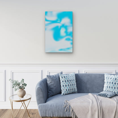 Abstract Featuring A Blue And White Pattern 40x60cm Metal Print Ready to Hang