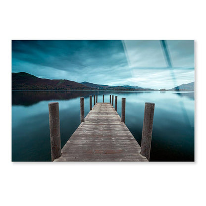 Derwent Water Jetty, Lake Acrylic Glass Print Tempered Glass Wall Art 100% Made in Australia Ready to Hang - Bella Home Decor