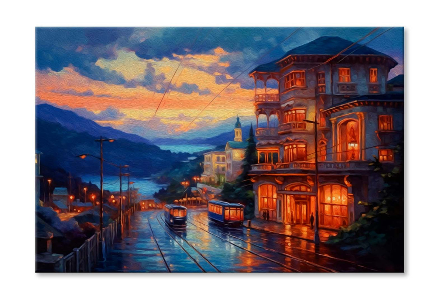 Oil Painting Evening View Wall Art Limited Edition High Quality Print