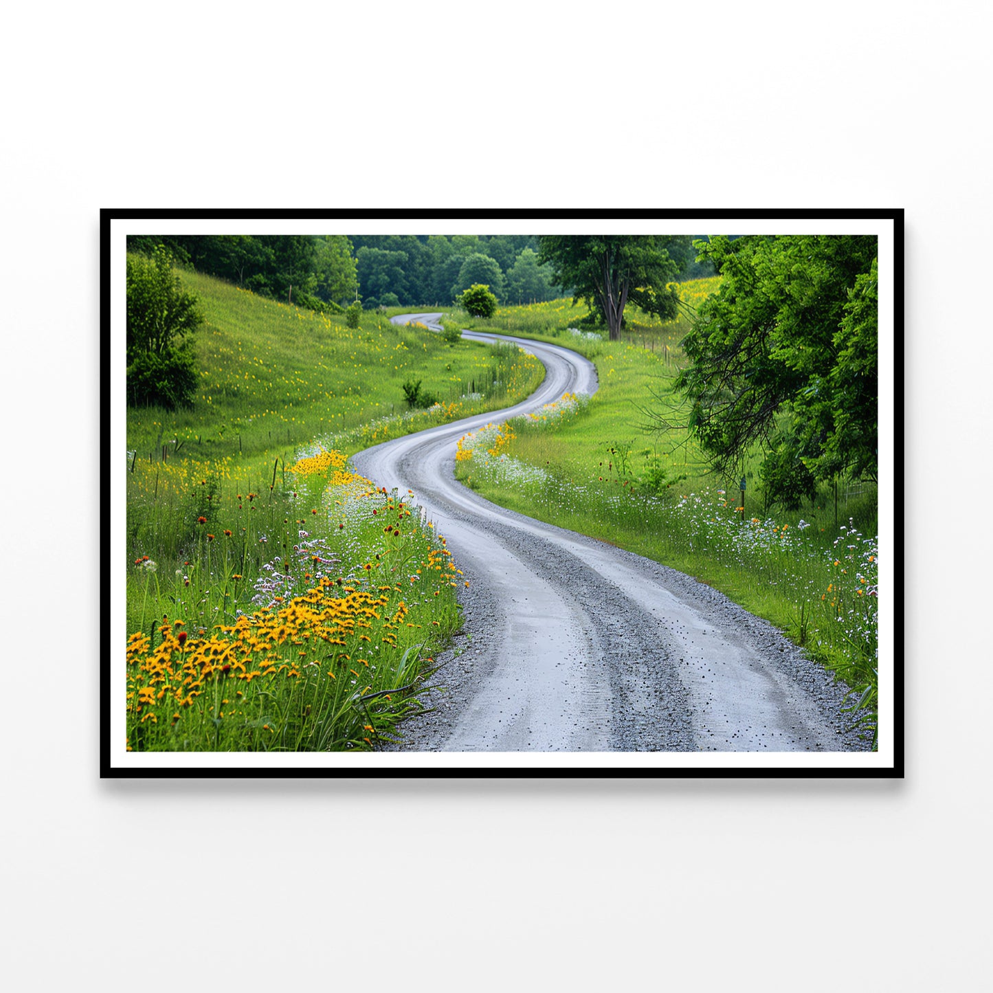 Road with Flowers & Trees Home Decor Premium Quality Poster Print Choose Your Sizes - Bella Home Decor