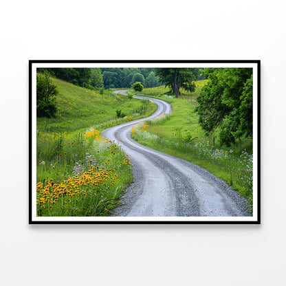 Road with Flowers & Trees Home Decor Premium Quality Poster Print Choose Your Sizes - Bella Home Decor