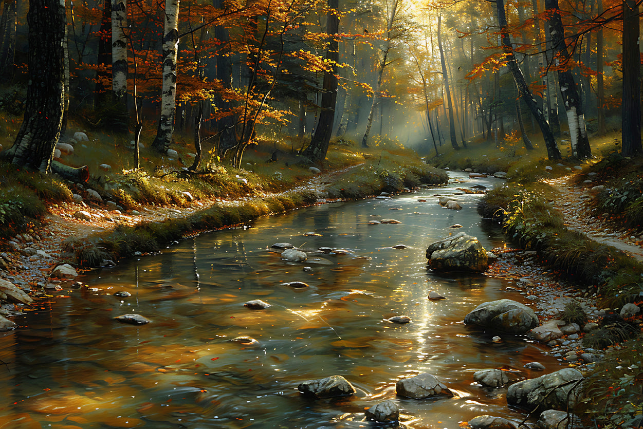 View of autumn in The Forest Print 100% Australian Made - Bella Home Decor