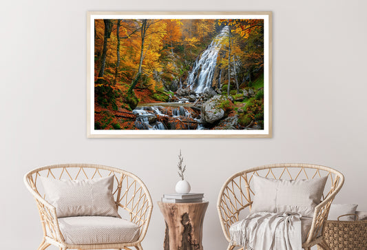 Waterfall in a Forest with Trees Home Decor Premium Quality Poster Print Choose Your Sizes - Bella Home Decor
