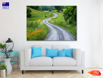 Road with Flowers & Trees Print 100% Australian Made - Bella Home Decor