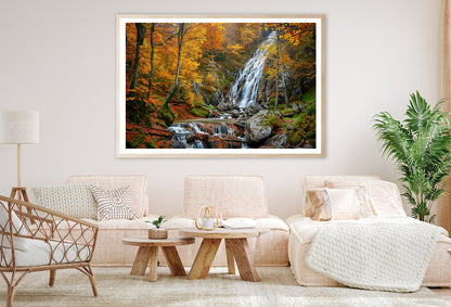 Waterfall in a Forest with Trees Home Decor Premium Quality Poster Print Choose Your Sizes - Bella Home Decor