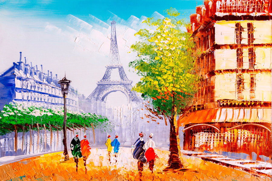 Oil Painting - Eiffel Tower in Paris Wall Art Decor 100% Australian Made