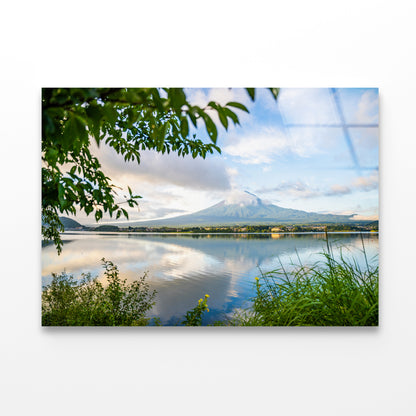 Mount Fuji and Lake Kawaguchi Acrylic Glass Print Tempered Glass Wall Art 100% Made in Australia Ready to Hang - Bella Home Decor