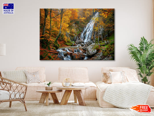 Waterfall in a Forest with Trees Print 100% Australian Made - Bella Home Decor