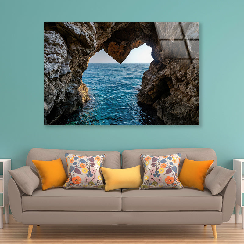 Sea Cave with Water View Acrylic Glass Print Tempered Glass Wall Art 100% Made in Australia Ready to Hang - Bella Home Decor