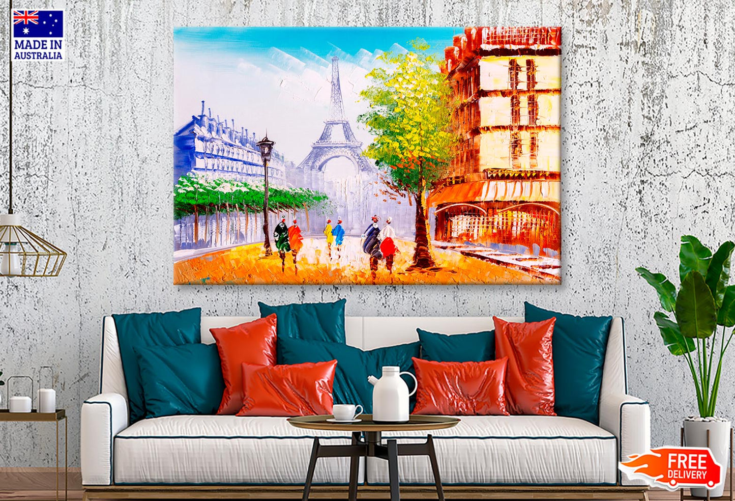 Oil Painting - Eiffel Tower in Paris Wall Art Decor 100% Australian Made