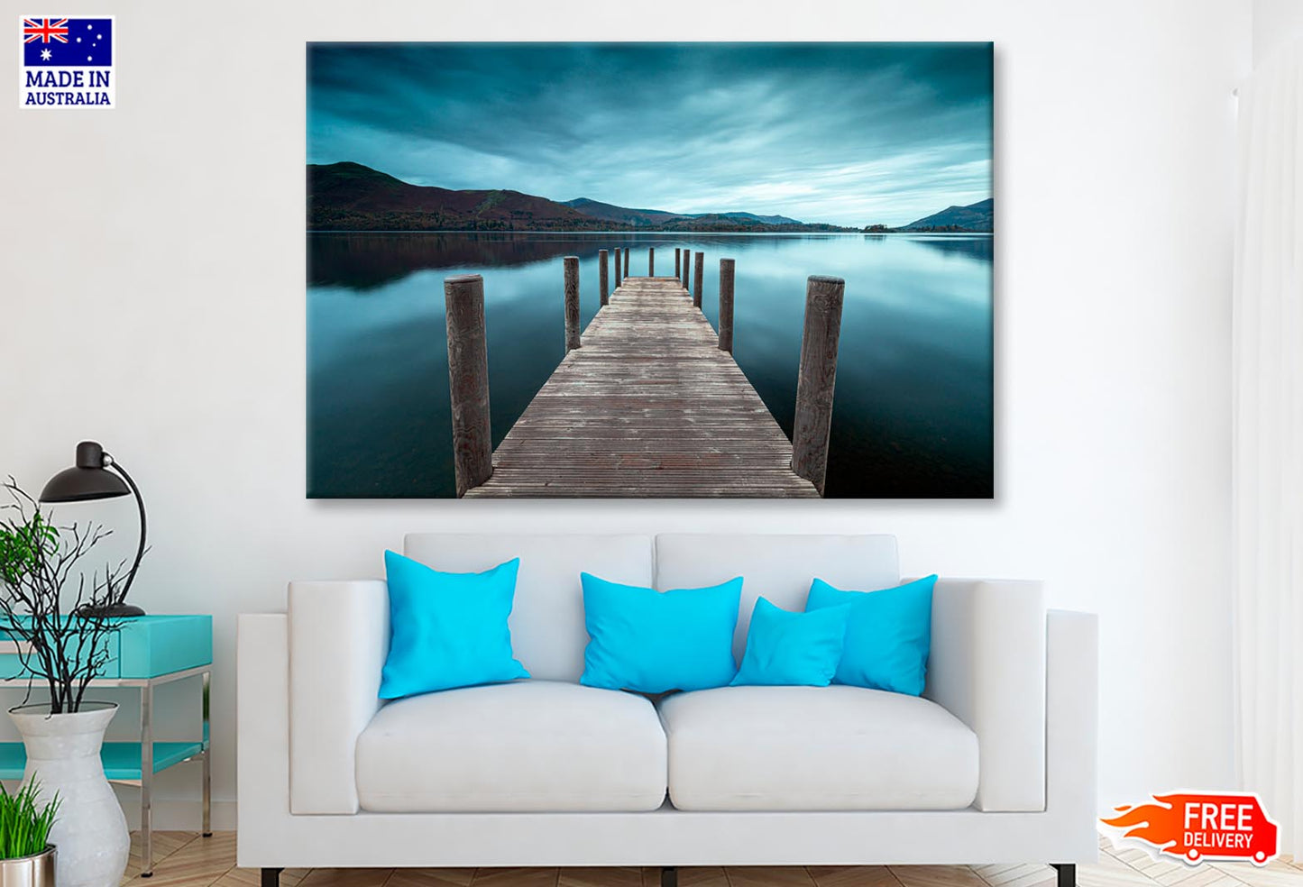 Derwent Water Jetty, Lake Wall Art Decor 100% Australian Made - Bella Home Decor