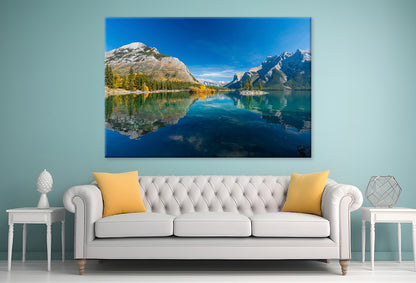 Banff Park Lake Minnewanka Autumn Wall Art Decor 100% Australian Made
