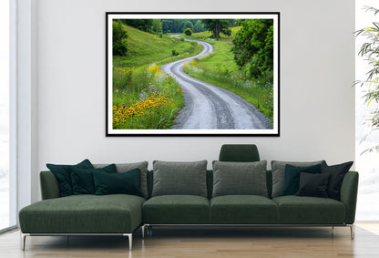 Road with Flowers & Trees Home Decor Premium Quality Poster Print Choose Your Sizes - Bella Home Decor