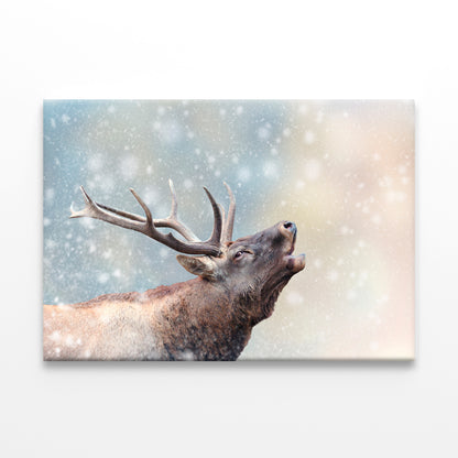 Deer in Snow Winter Wonderland Wall Art Decor 100% Australian Made - Bella Home Decor
