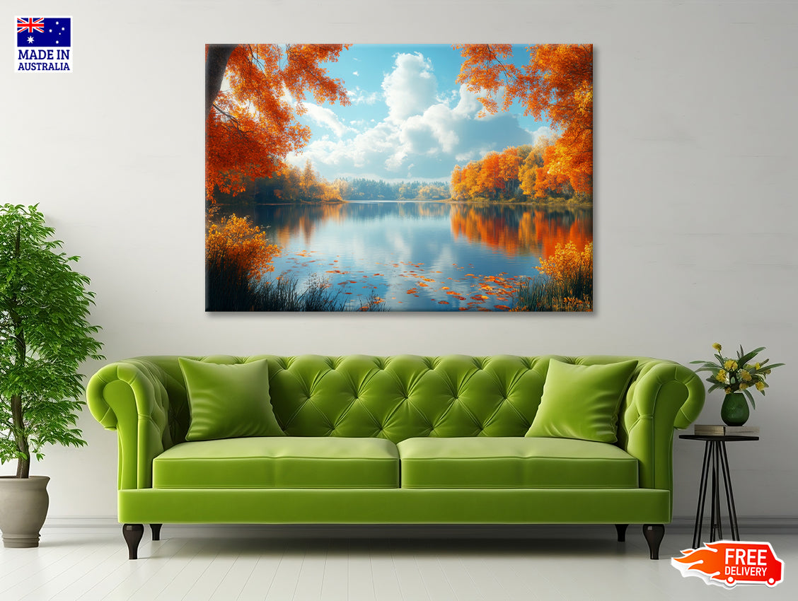 Autumn, Lake & Trees Print 100% Australian Made - Bella Home Decor