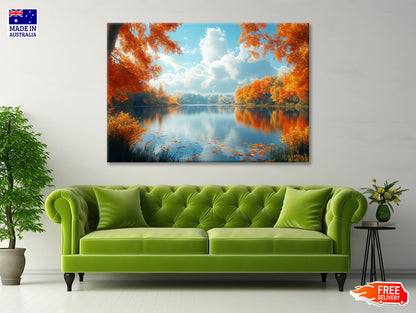Autumn, Lake & Trees Print 100% Australian Made - Bella Home Decor