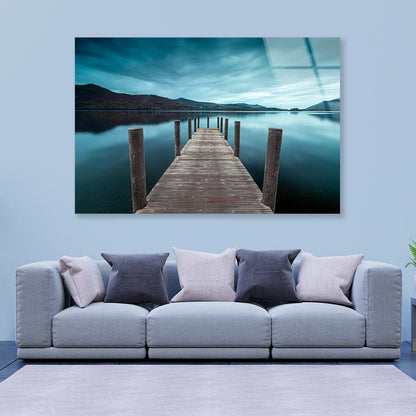 Derwent Water Jetty, Lake Acrylic Glass Print Tempered Glass Wall Art 100% Made in Australia Ready to Hang - Bella Home Decor