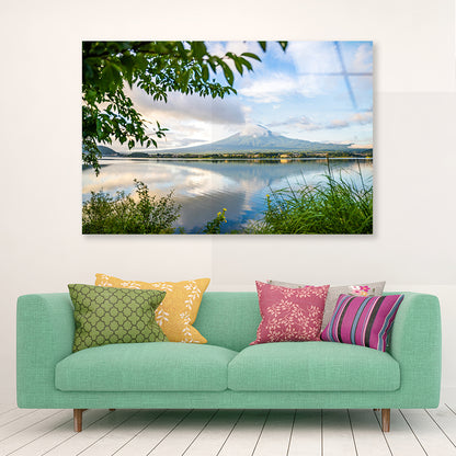 Mount Fuji and Lake Kawaguchi Acrylic Glass Print Tempered Glass Wall Art 100% Made in Australia Ready to Hang - Bella Home Decor