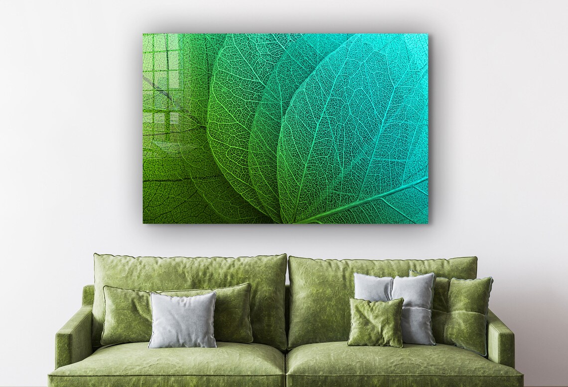 Green Xray Leaves View UV Direct Aluminum Print Australian Made Quality