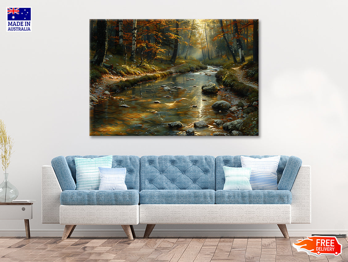 View of autumn in The Forest Print 100% Australian Made - Bella Home Decor