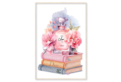 Elegant Pink Perfume Wall Art Limited Edition High Quality Print Canvas Box Framed Natural