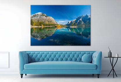 Banff Park Lake Minnewanka Autumn Wall Art Decor 100% Australian Made