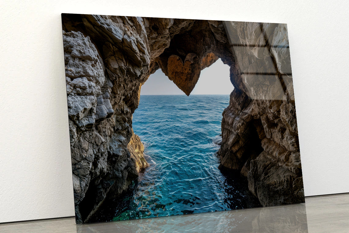Sea Cave with Water View Acrylic Glass Print Tempered Glass Wall Art 100% Made in Australia Ready to Hang - Bella Home Decor