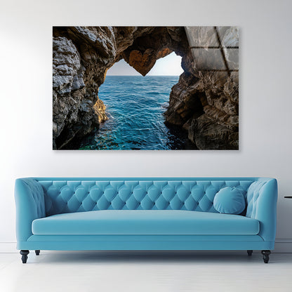 Sea Cave with Water View Acrylic Glass Print Tempered Glass Wall Art 100% Made in Australia Ready to Hang - Bella Home Decor