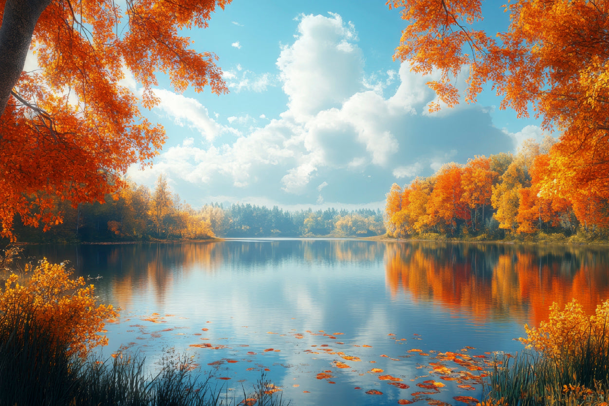 Autumn, Lake & Trees Home Decor Premium Quality Poster Print Choose Your Sizes - Bella Home Decor