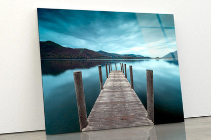 Derwent Water Jetty, Lake Acrylic Glass Print Tempered Glass Wall Art 100% Made in Australia Ready to Hang - Bella Home Decor