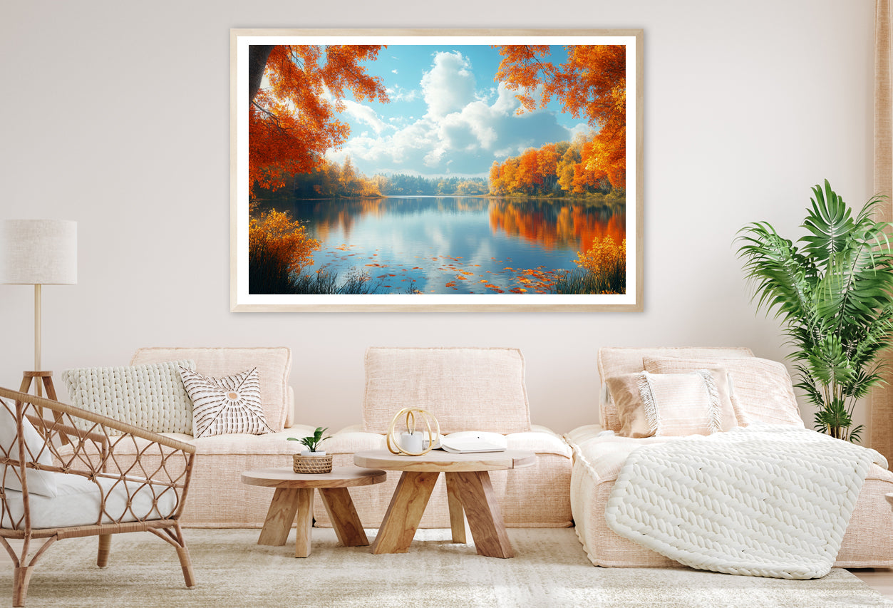 Autumn, Lake & Trees Home Decor Premium Quality Poster Print Choose Your Sizes - Bella Home Decor