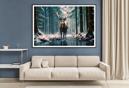 Moose In the Snow Forest Home Decor Premium Quality Poster Print Choose Your Sizes