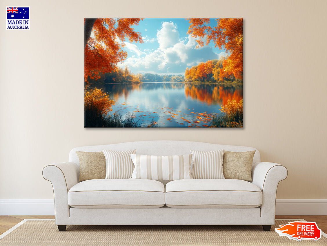 Autumn, Lake & Trees Print 100% Australian Made - Bella Home Decor
