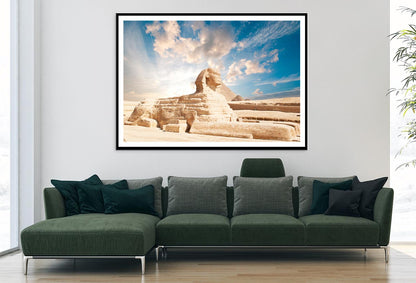 Sphinx Statue in Front of a Pyramid, Egypt Home Decor Premium Quality Poster Print Choose Your Sizes - Bella Home Decor