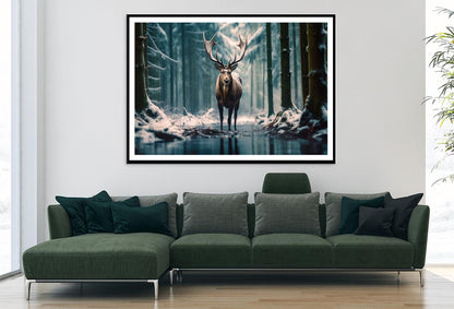 Moose In the Snow Forest Home Decor Premium Quality Poster Print Choose Your Sizes