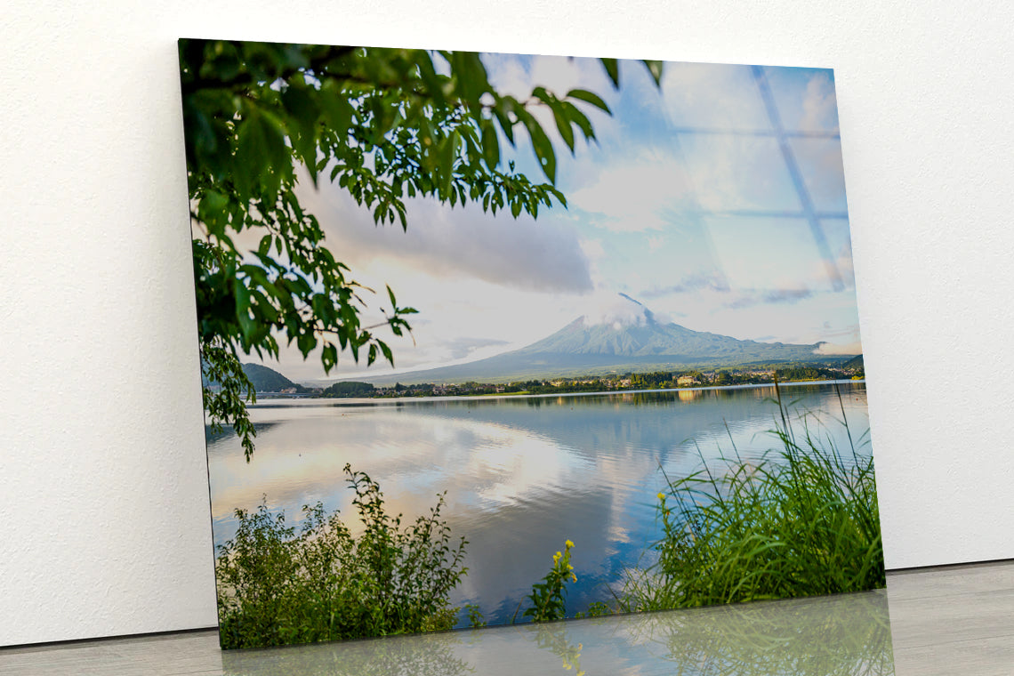 Mount Fuji and Lake Kawaguchi Acrylic Glass Print Tempered Glass Wall Art 100% Made in Australia Ready to Hang - Bella Home Decor
