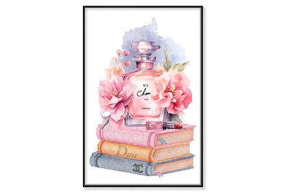 Elegant Pink Perfume Wall Art Limited Edition High Quality Print Canvas Box Framed Black