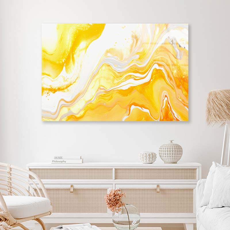 White Liquid Marble Abstract Acrylic Glass Print Tempered Glass Wall Art 100% Made in Australia Ready to Hang