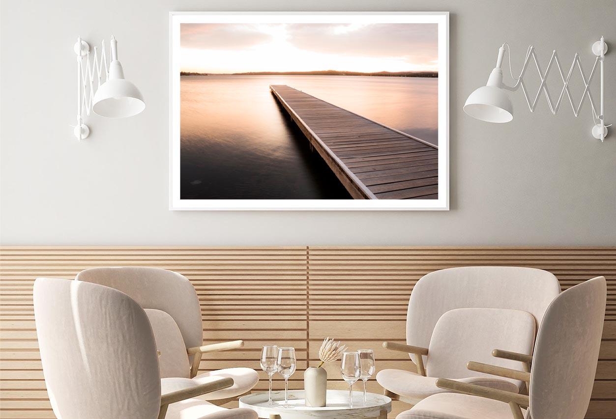 Wooden Pier On Sunrise View Home Decor Premium Quality Poster Print Choose Your Sizes