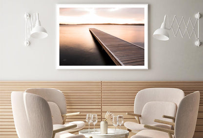 Wooden Pier On Sunrise View Home Decor Premium Quality Poster Print Choose Your Sizes