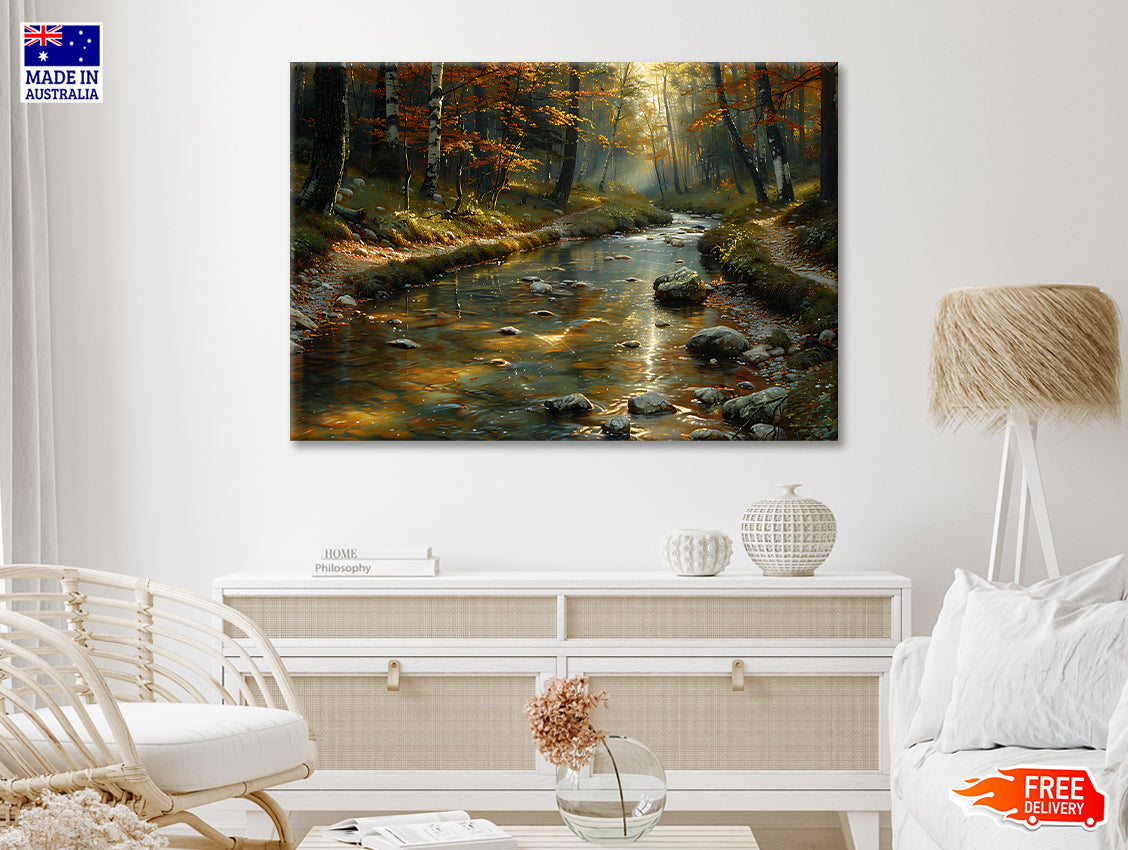 View of autumn in The Forest Print 100% Australian Made - Bella Home Decor