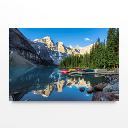 Sunrise at Moraine Lake, Canada Wall Art Decor 100% Australian Made