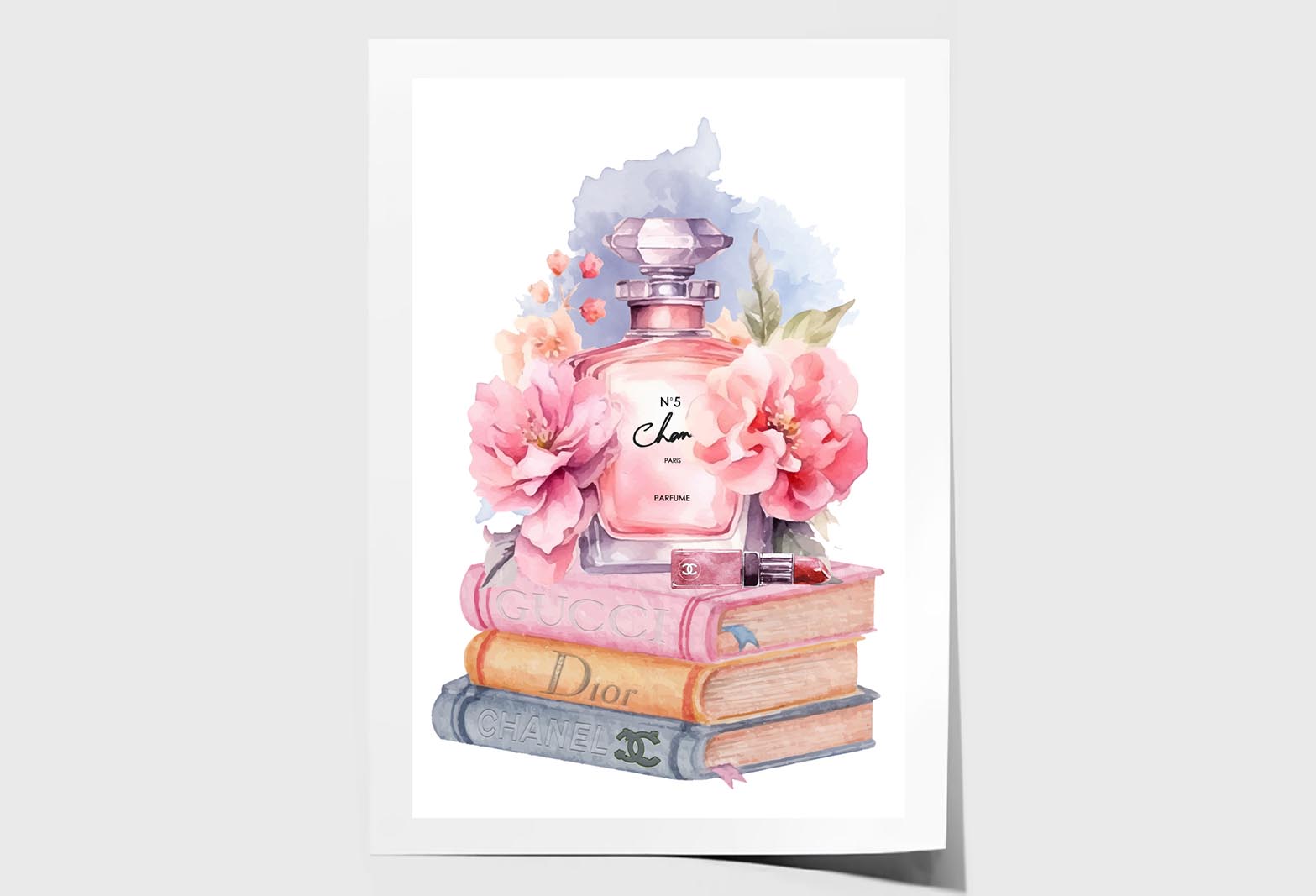 Elegant Pink Perfume Wall Art Limited Edition High Quality Print Unframed Roll Canvas None