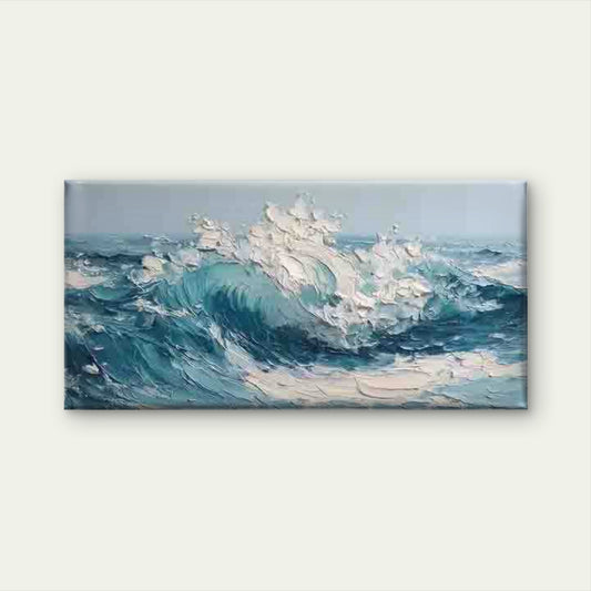 Ocean Wave Seascape Painting Wall Art Canvas Office Home Room Framed 120x60cm